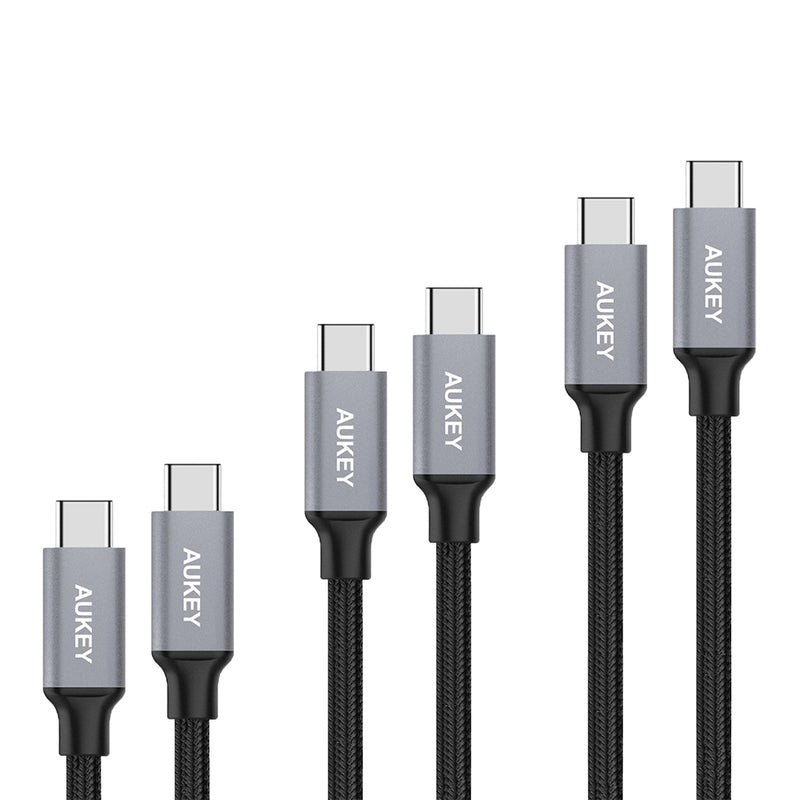 3PC Of AUKEY USB-C to C PD Charging Cable Bundle