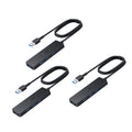 3PC Of AUKEY Unity Slim Series 4-in-1 USB-A Hub (Black) Bundle
