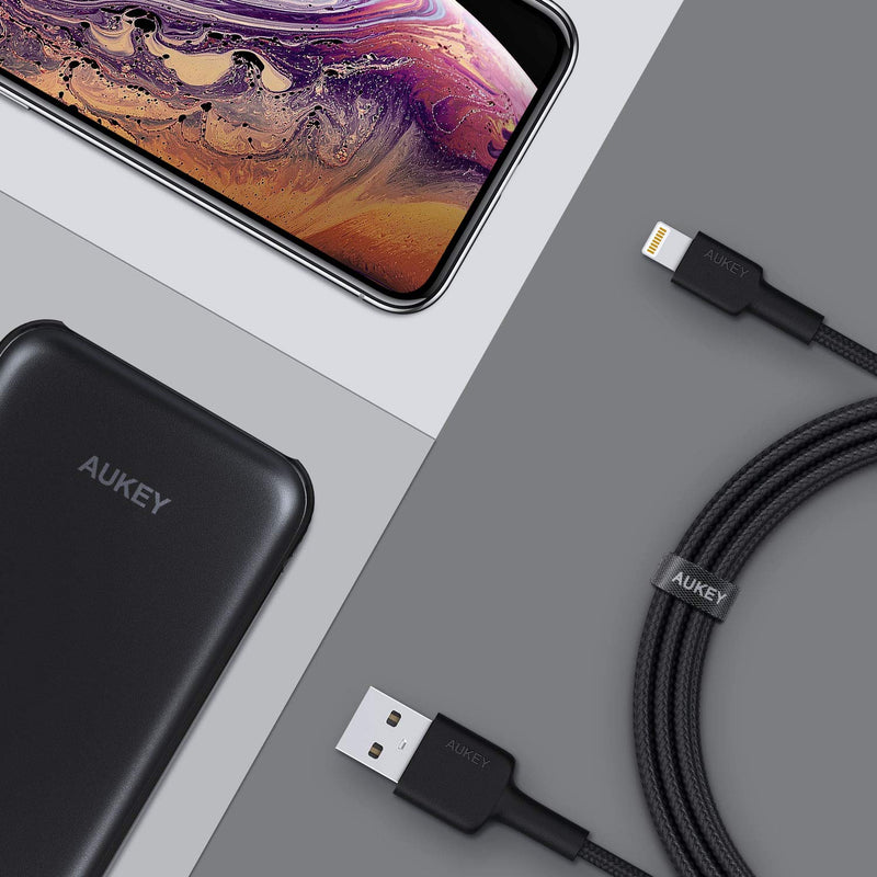 AUKEY USB-A to Lightning Cable Mfi Certified Nylon Braided