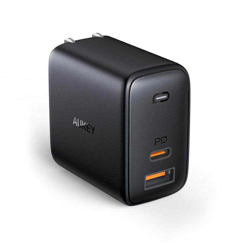 AUKEY Omnia Mix Dual-Port USB-C + USB-A PD 65W Charger (Black)