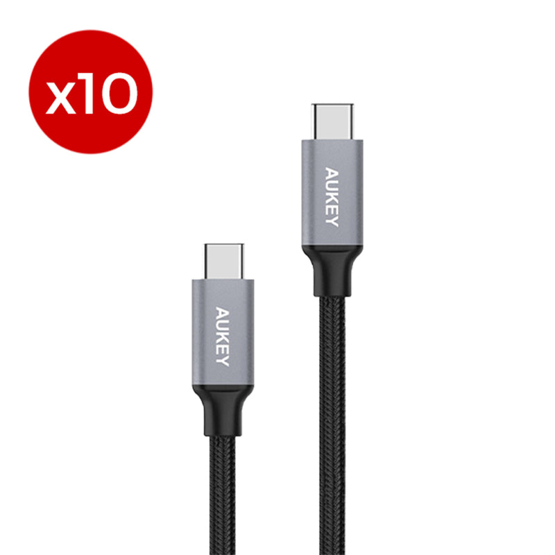 10PC Of AUKEY USB-C to C PD Charging Cable Bundle 2M